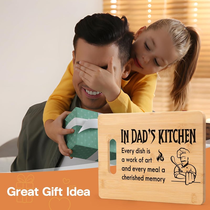 Aremdys Gifts for Dad, Birthday Gifts for Dad from Son Daughter Bamboo Cutting Board Kitchen Gift for Daddy, Valentines Day Birthday Thanksgiving Gifts for Papa Stepdad- in Dad's Kitchen - Image 5
